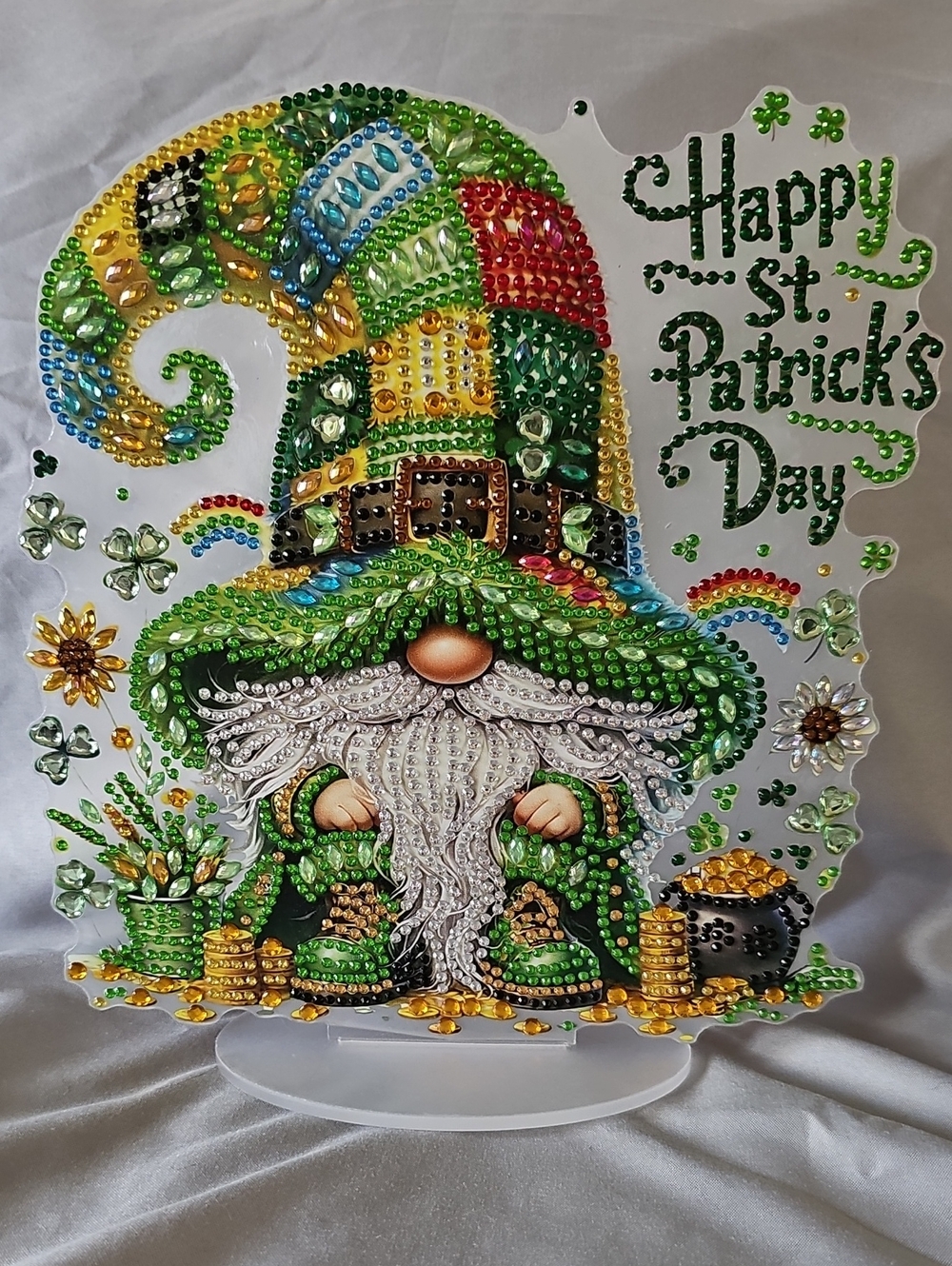 St. Patrick's Day Rhinestone Gnome Decoration